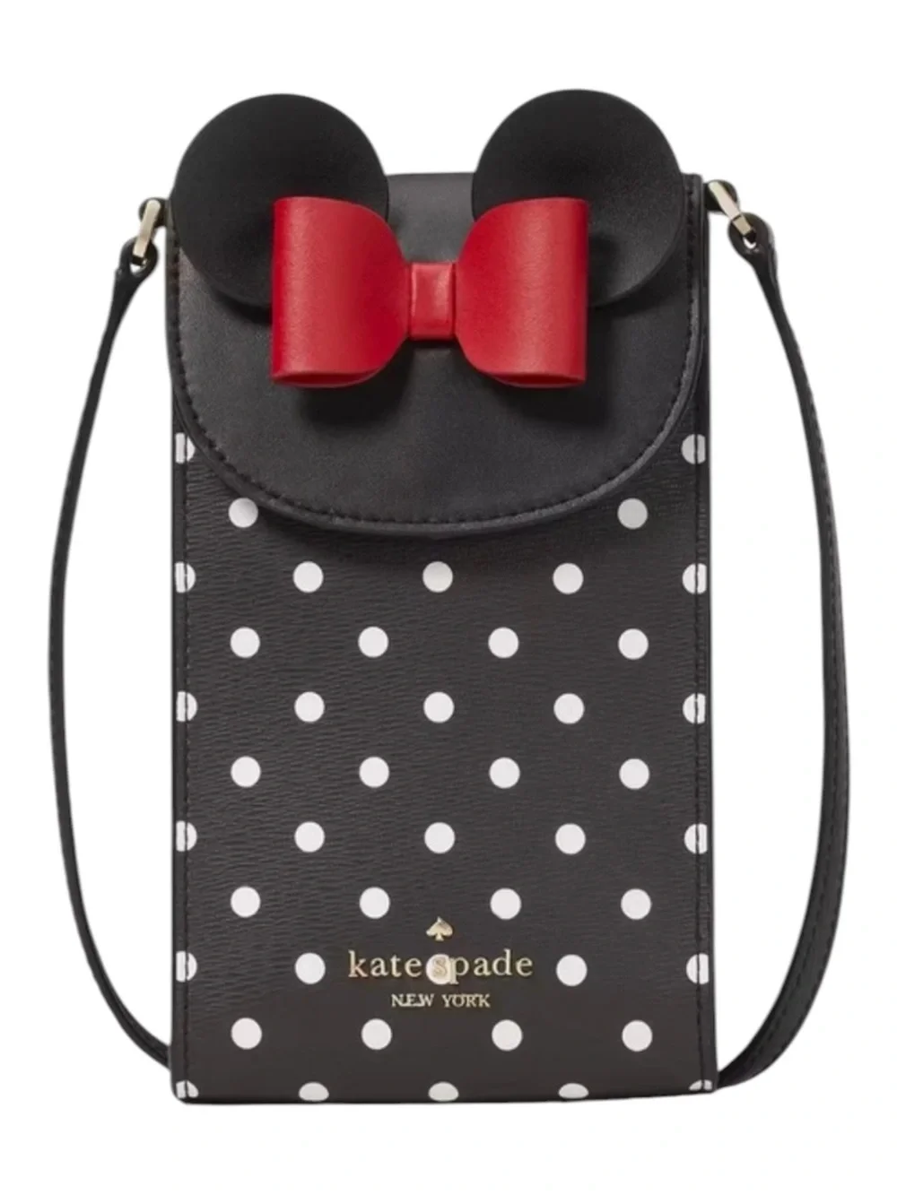 Disney x Kate Spade K4830 Minnie Mouse North South Flap Phone Crossbody